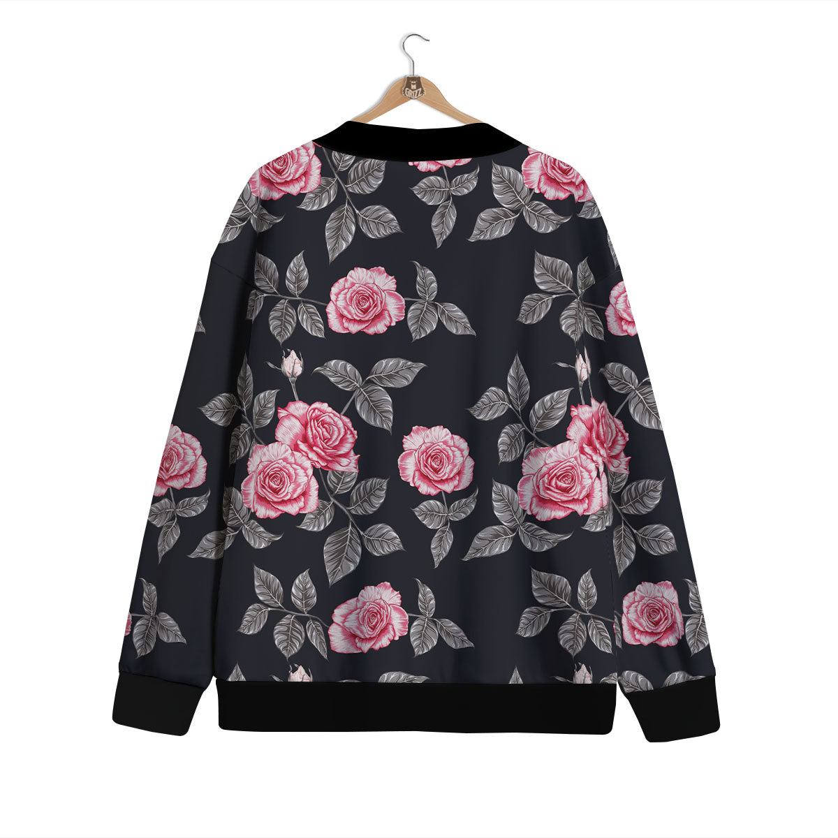 Rose Pink Print Pattern Cardigan-grizzshop
