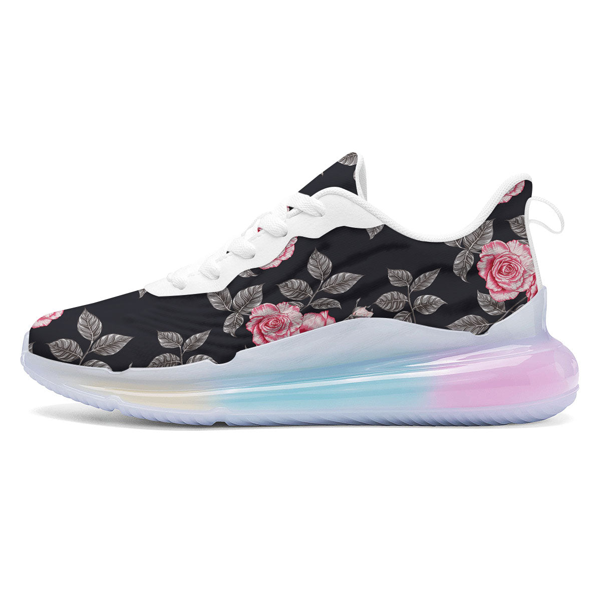 Rose Pink Print Pattern Running Sneakers-grizzshop