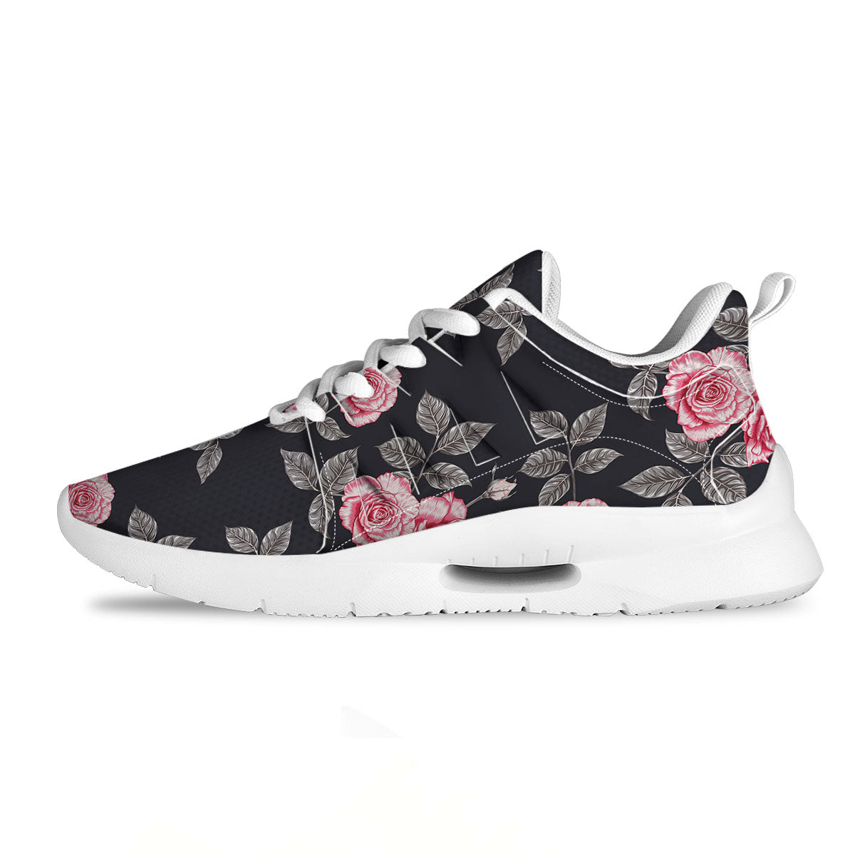 Rose Pink Print Pattern Tennis Shoes-grizzshop
