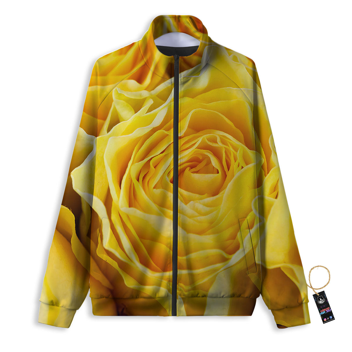Rose Pink Print Pattern Track Jacket-grizzshop