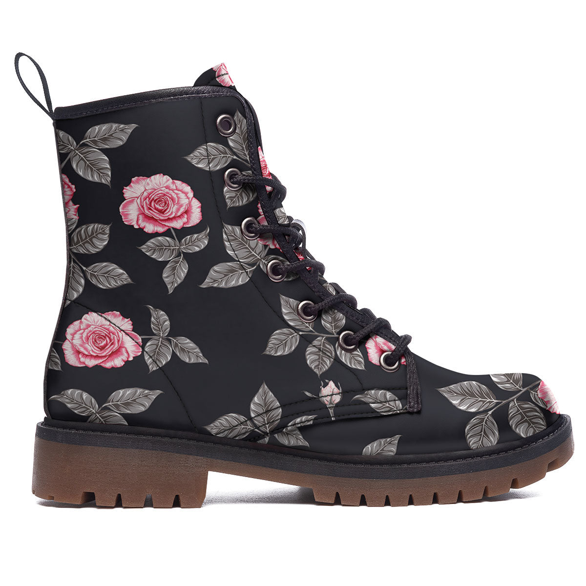 Rose Pink Print Pattern Work Boots-grizzshop