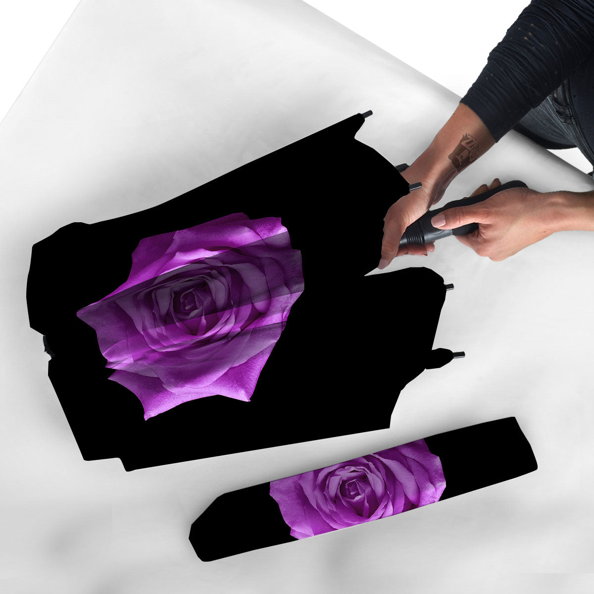 Rose Purple Dark Print Umbrella-grizzshop