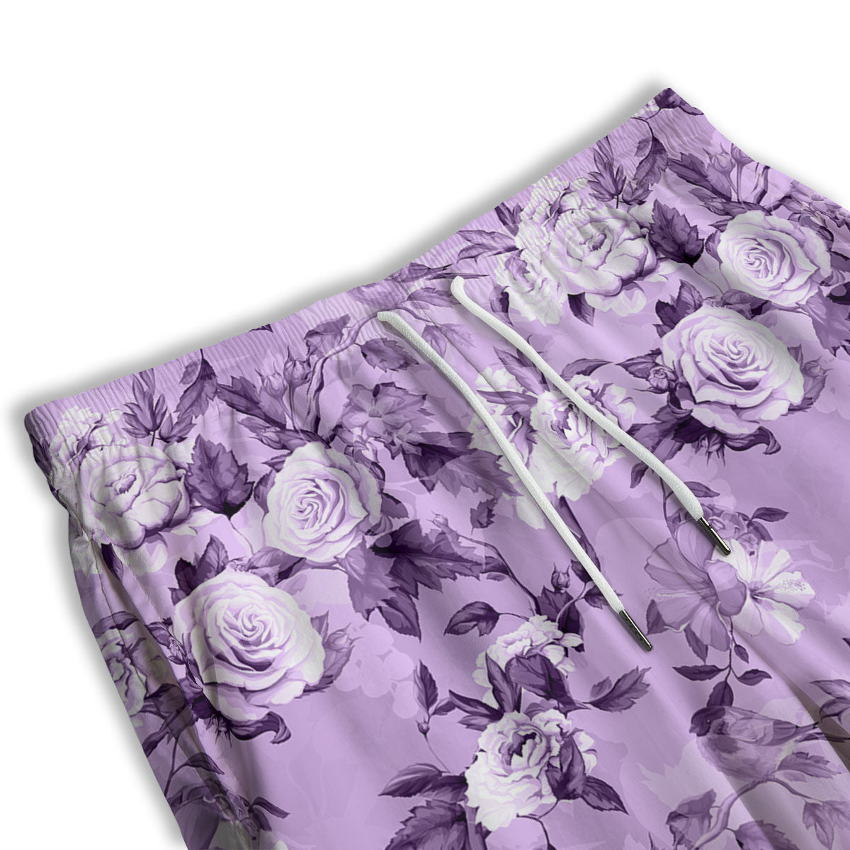 Rose Purple Print Pattern Men's Athletic Shorts