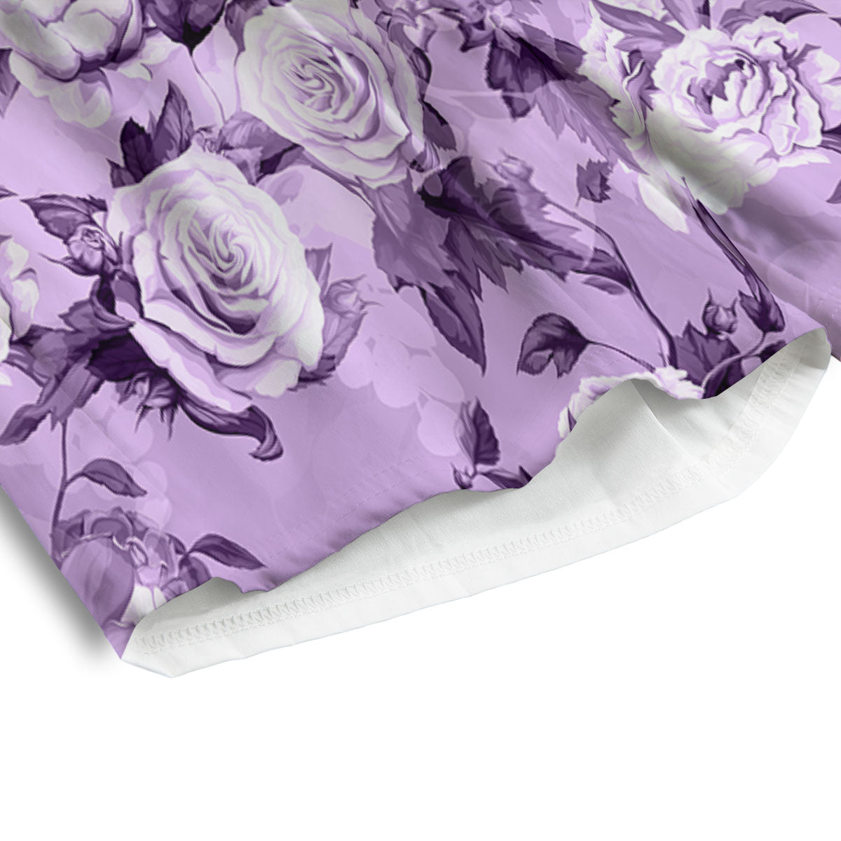 Rose Purple Print Pattern Men's Athletic Shorts