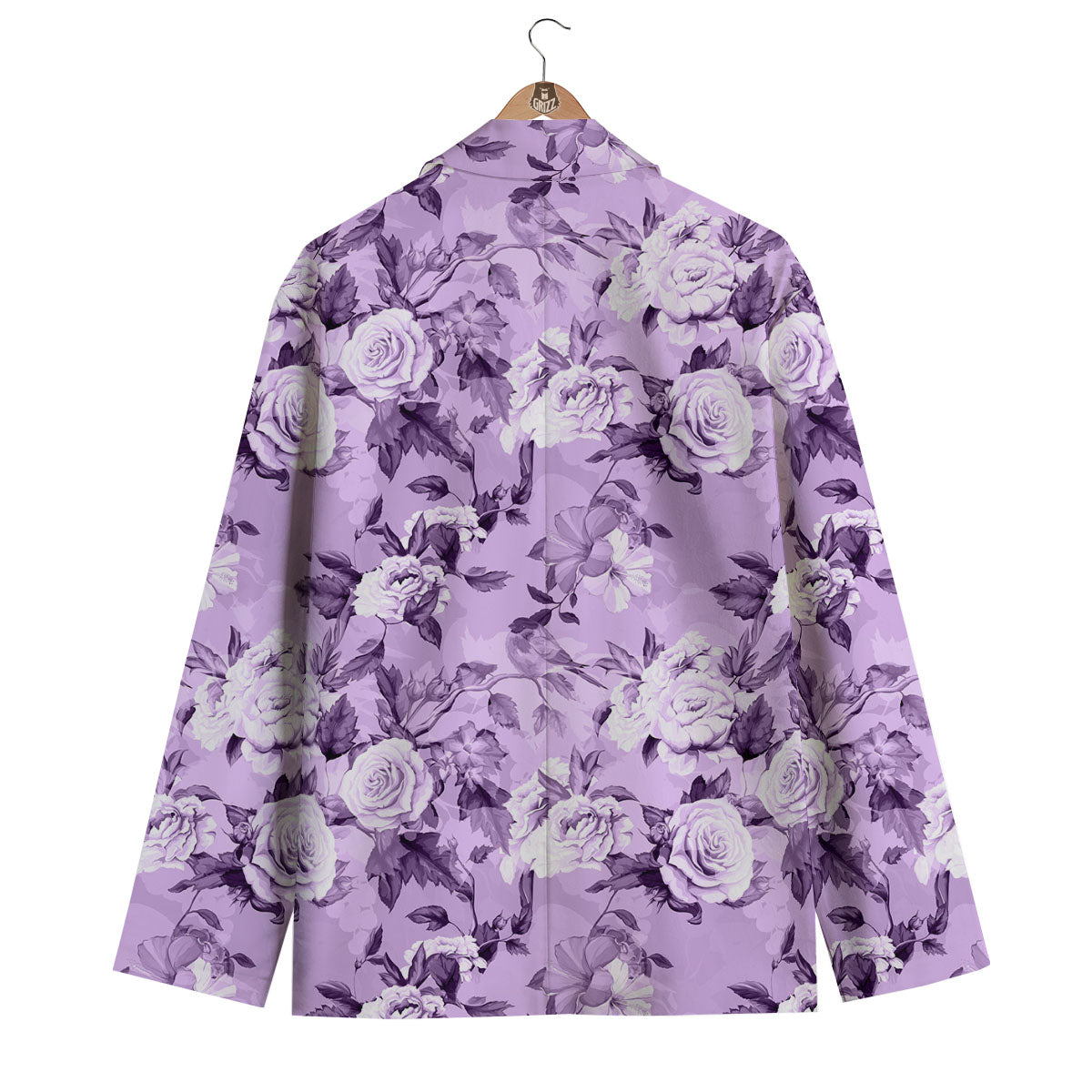 Rose Purple Print Pattern Men's Blazer-grizzshop