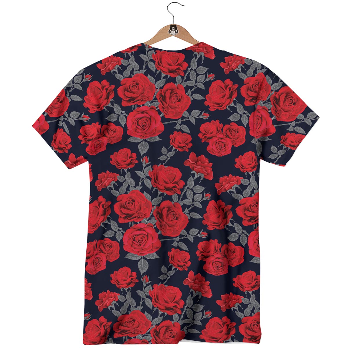Rose Red Print Pattern T-Shirt-grizzshop