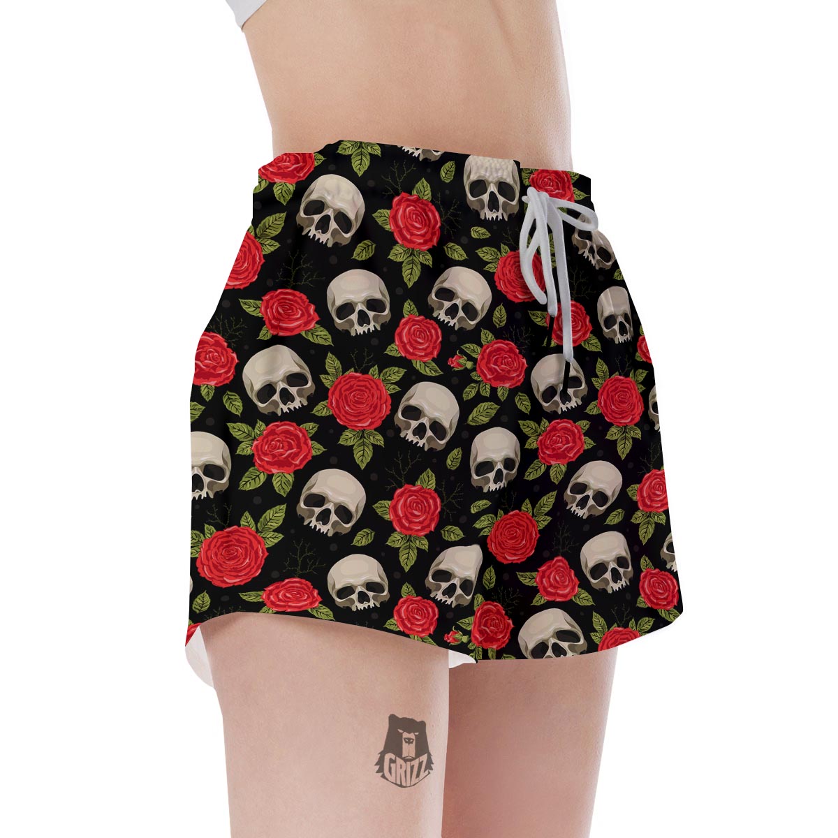 Rose Skull Women's Shorts-grizzshop