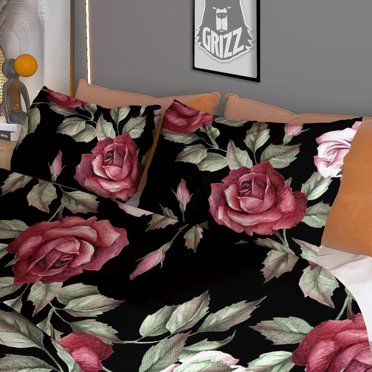 Rose Valentine's Day Print Pattern Duvet Cover Bedding Set