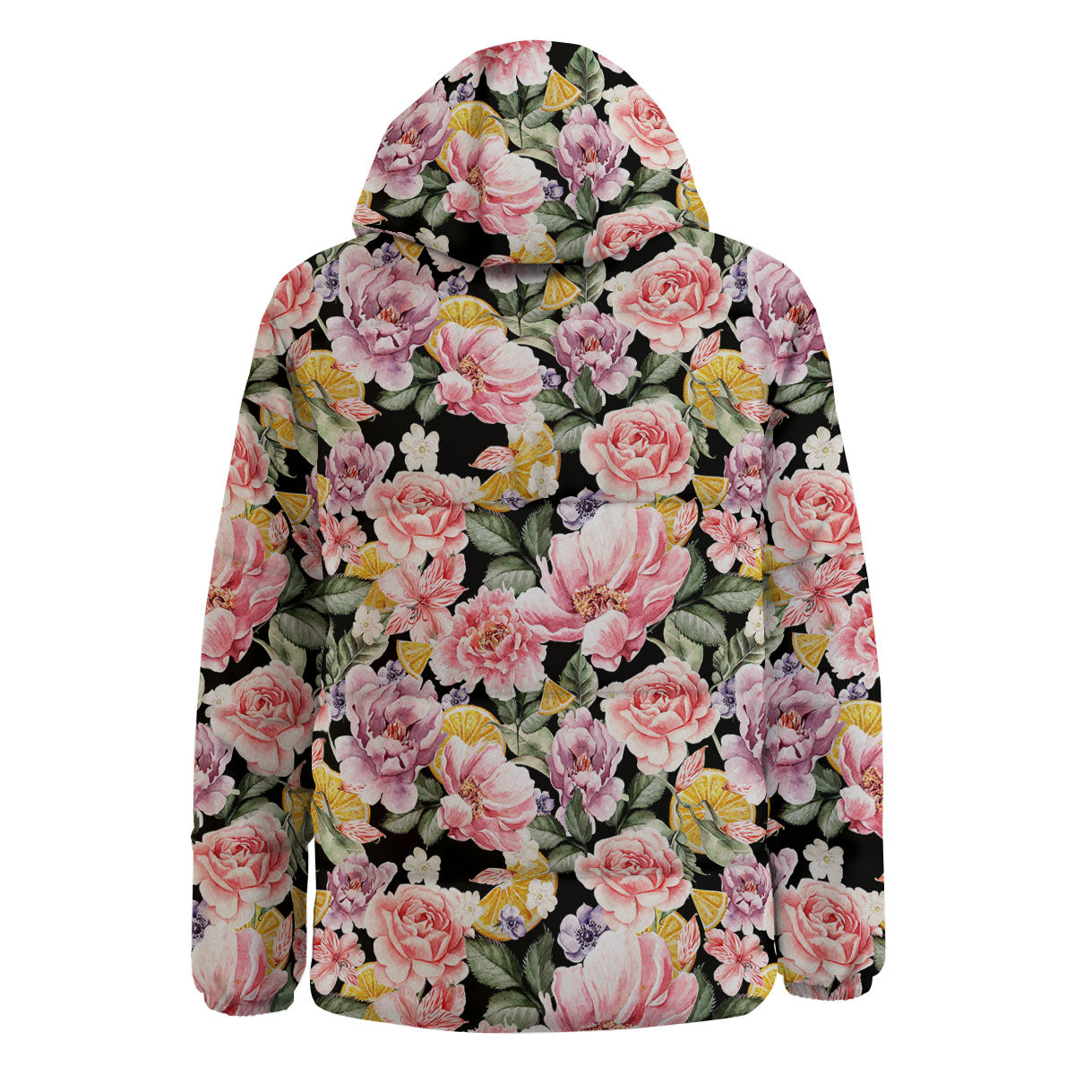 Rose Vintage Print Pattern Down Jacket-grizzshop