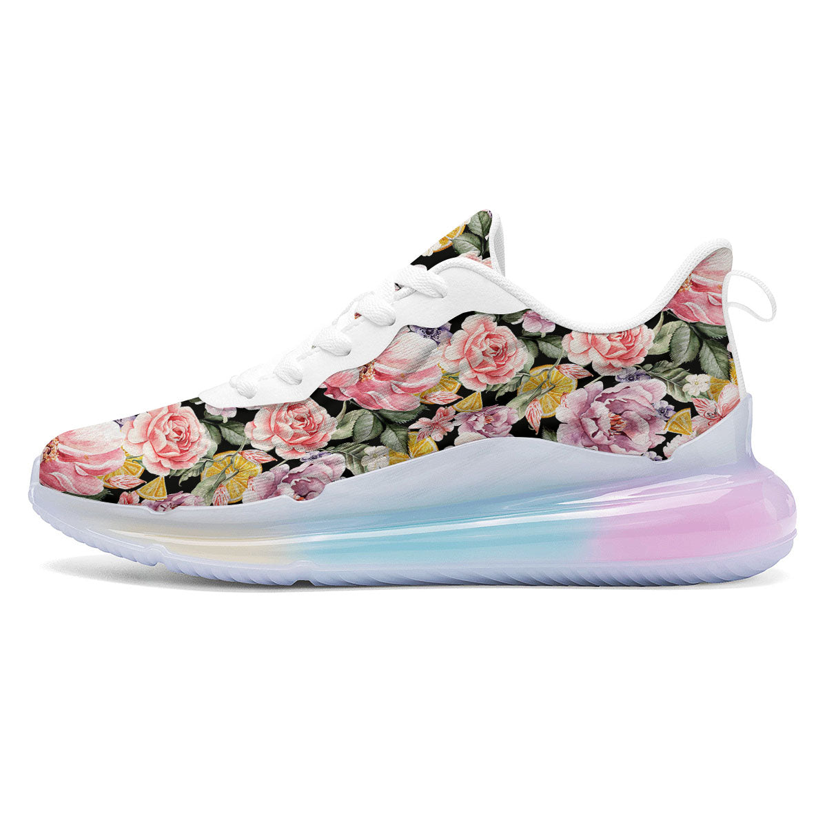 Rose Vintage Print Pattern Running Sneakers-grizzshop