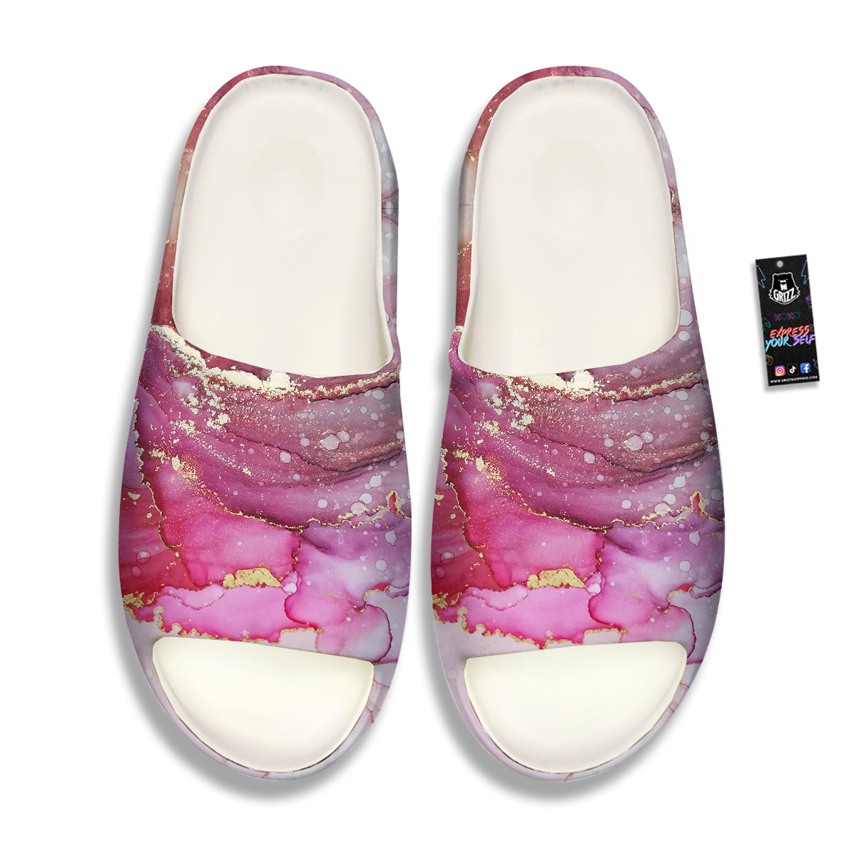 Rose Gold Marble Print Sandals-grizzshop
