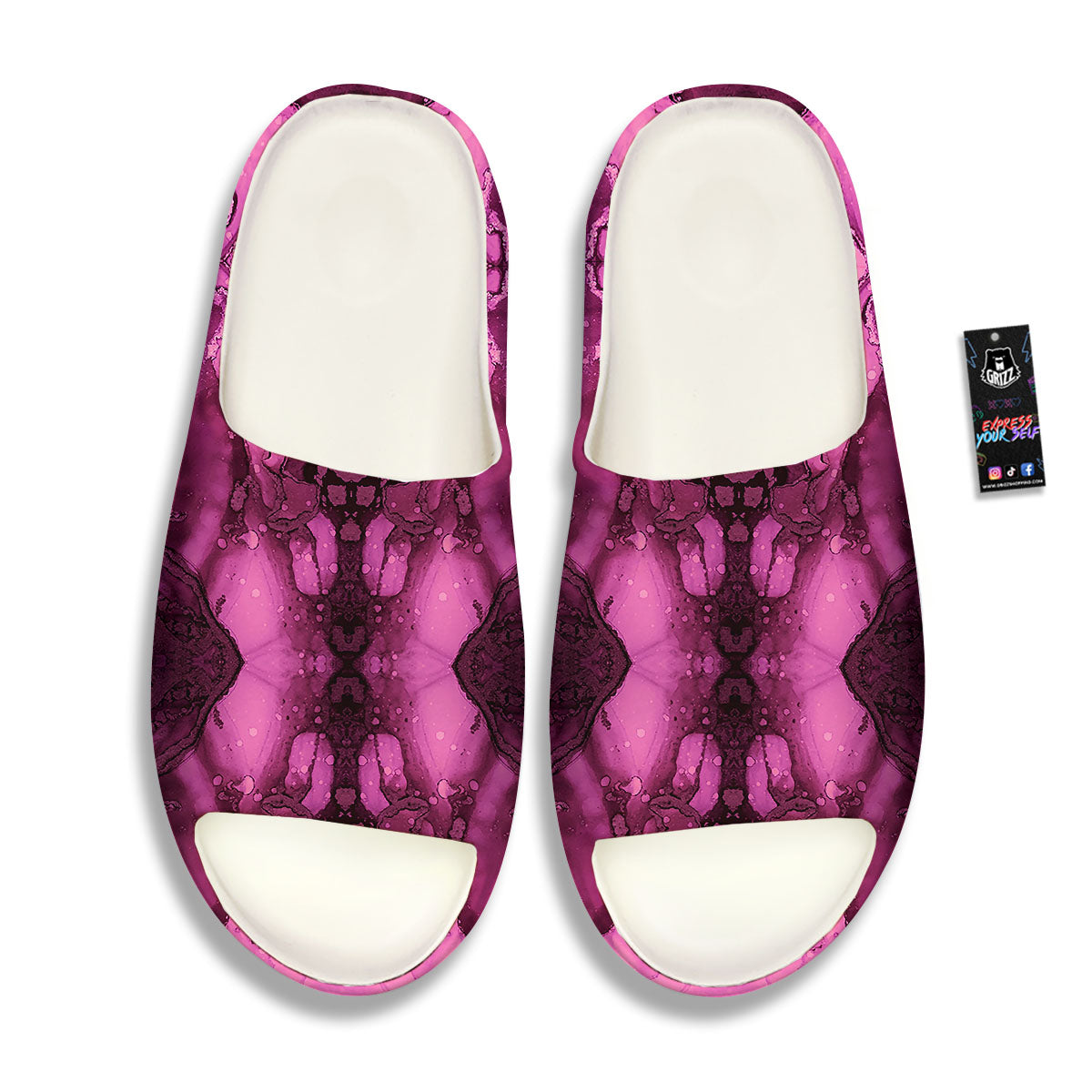 Rose Kaleidoscope Pink Print Sandals-grizzshop
