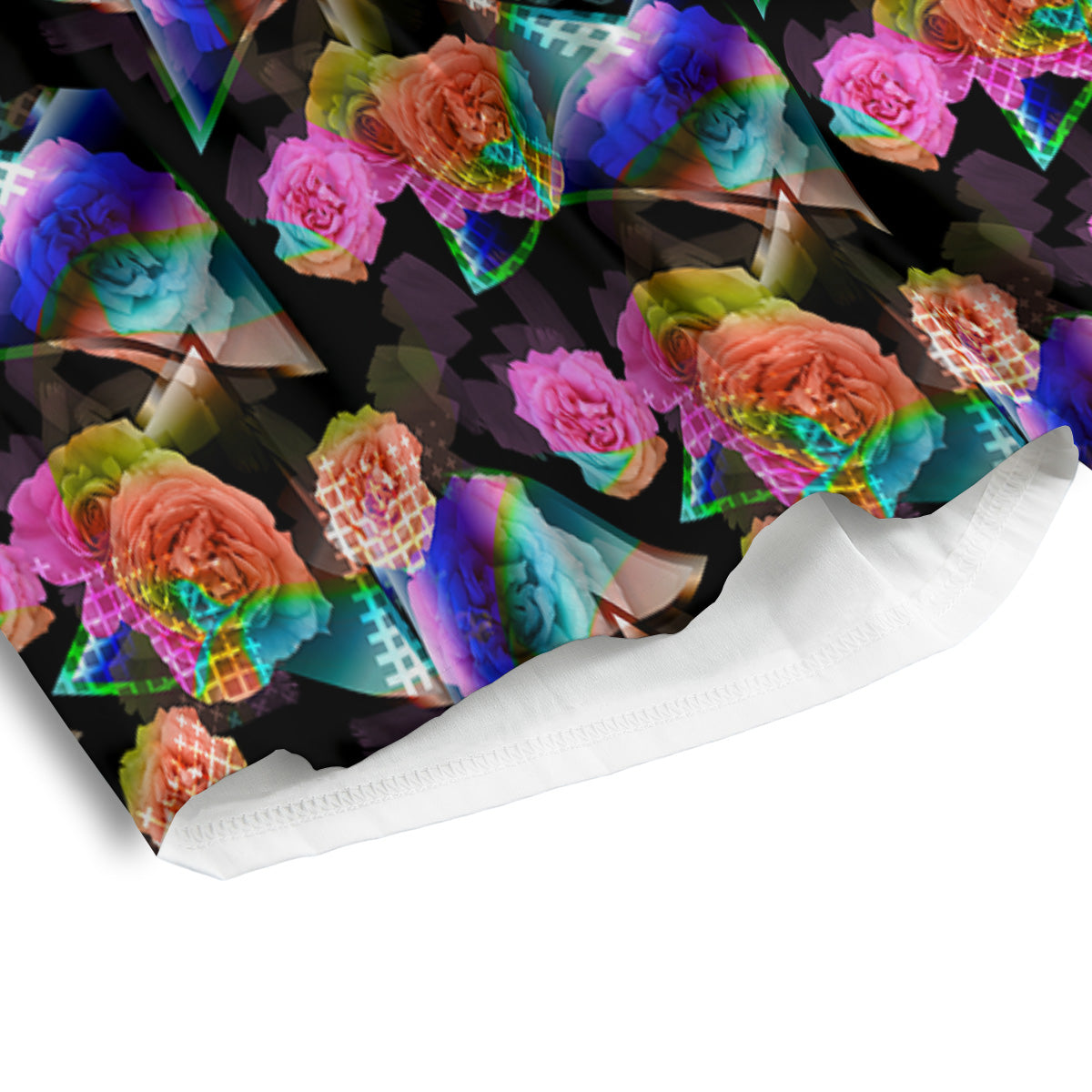 Roses Colorful Gradient Triangle Print Pattern Men's Athletic Shorts