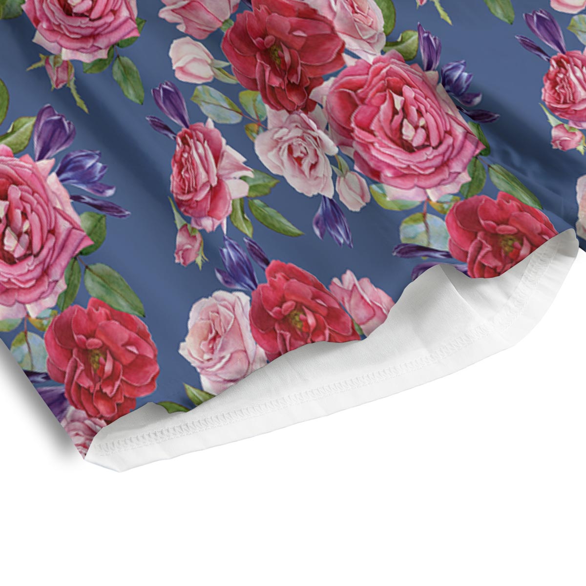 Roses Floral Red Violet Print Pattern Men's Athletic Shorts