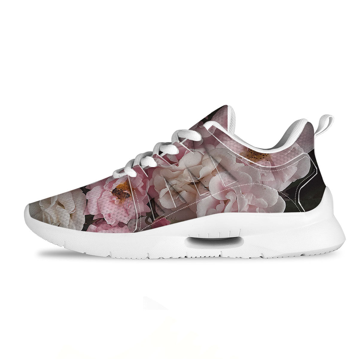 Roses Floral Retro Pink Print Tennis Shoes-grizzshop
