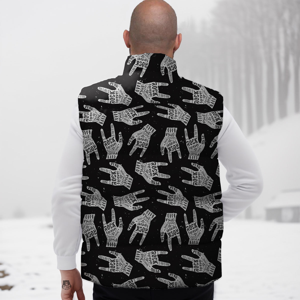 Rottweiler Dog Pattern Print Down Vest-grizzshop