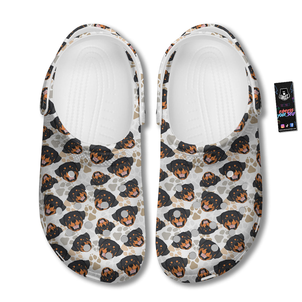 Rottweiler Print Pattern Clog-grizzshop