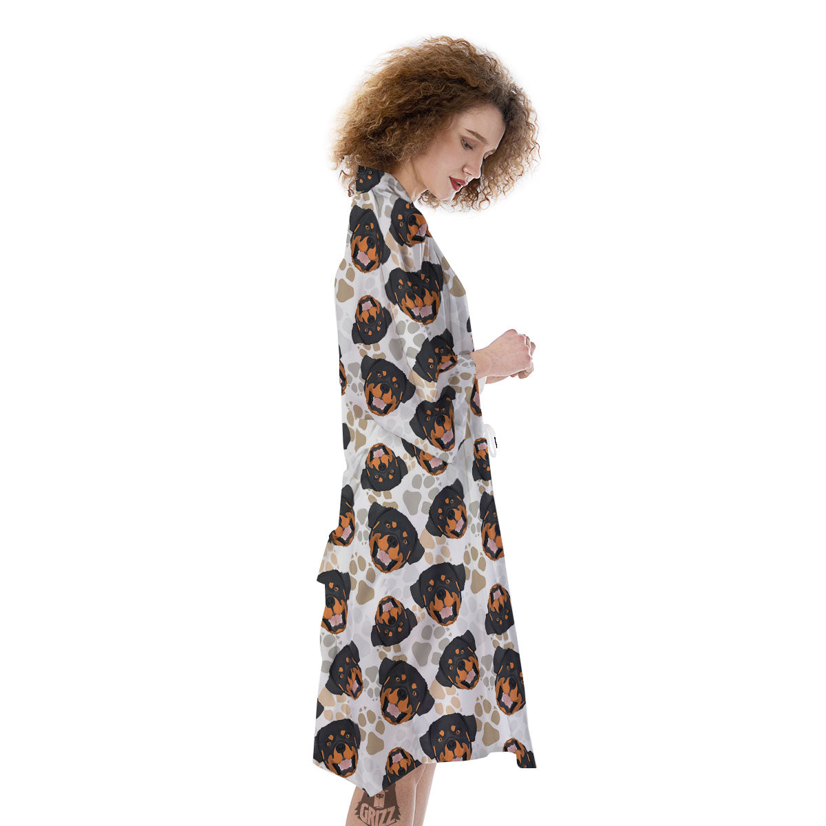 Rottweiler Print Pattern Kimono-grizzshop