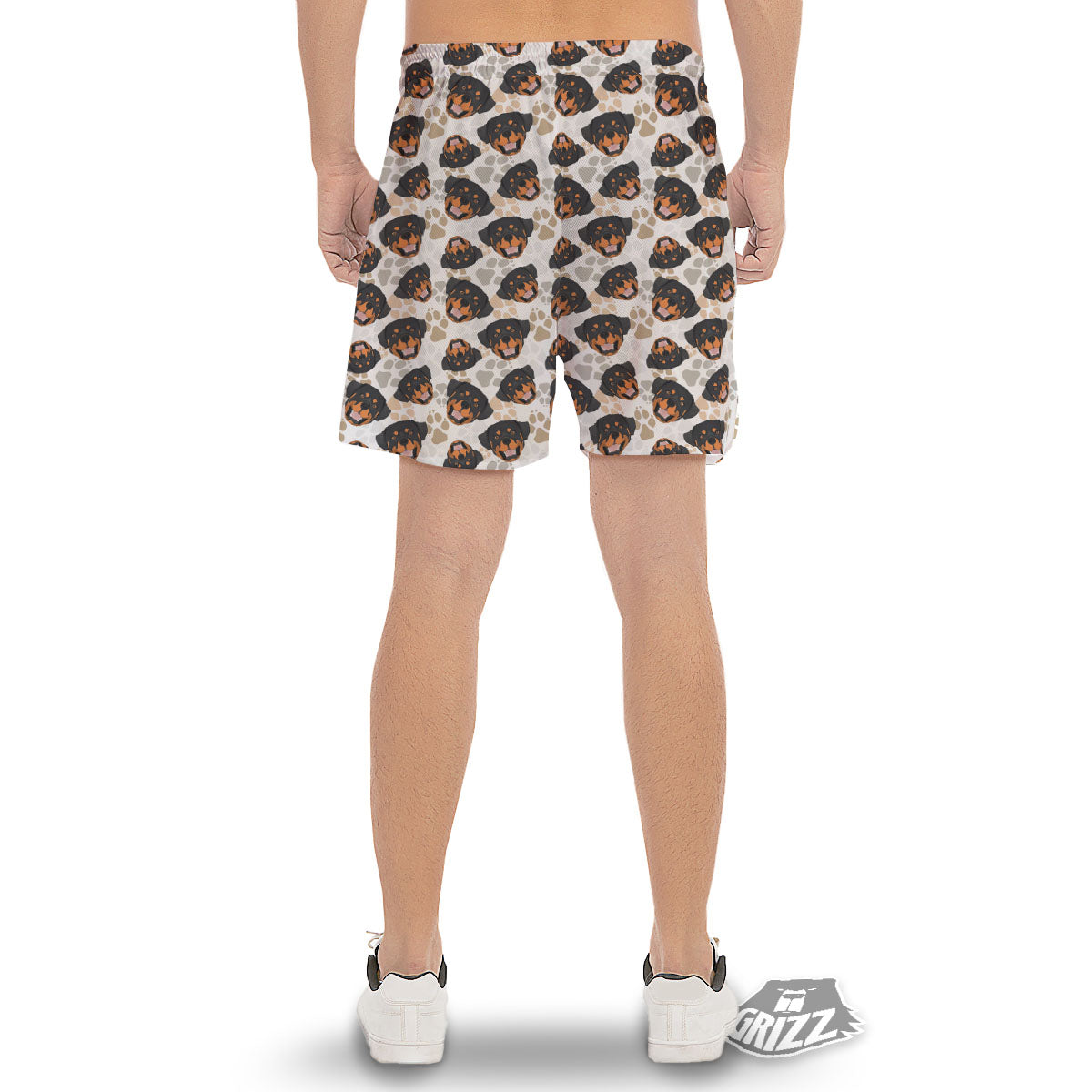 Rottweiler Print Pattern Men's Gym Shorts-grizzshop
