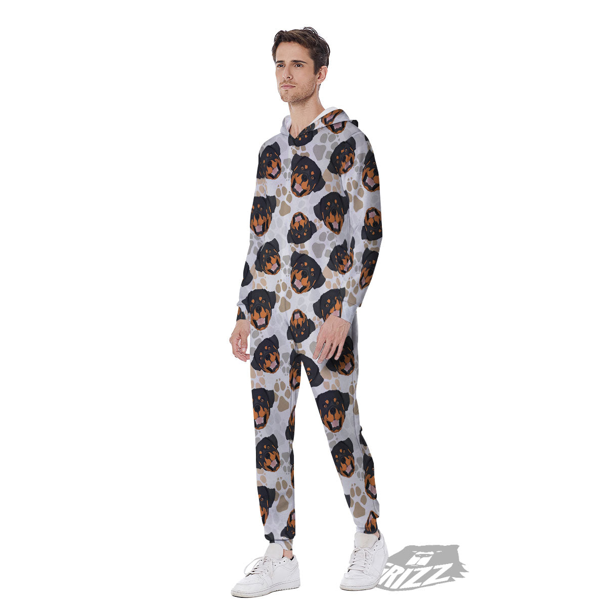 Rottweiler Print Pattern Men's Jumpsuit-grizzshop