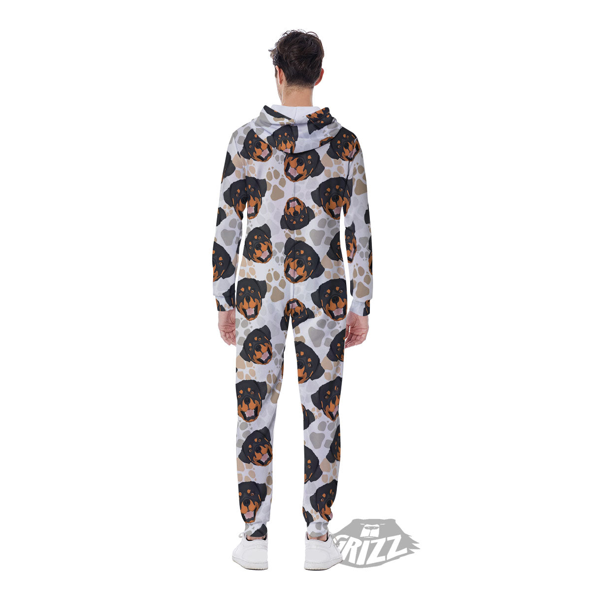 Rottweiler Print Pattern Men's Jumpsuit-grizzshop
