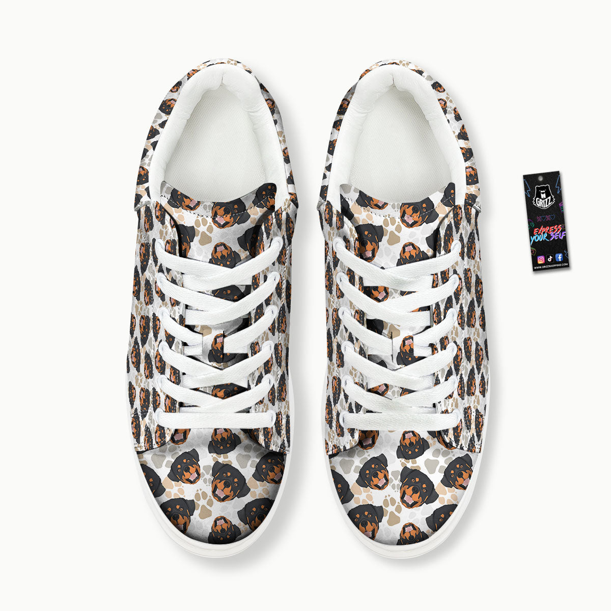 Rottweiler Print Pattern Platform Shoes-grizzshop