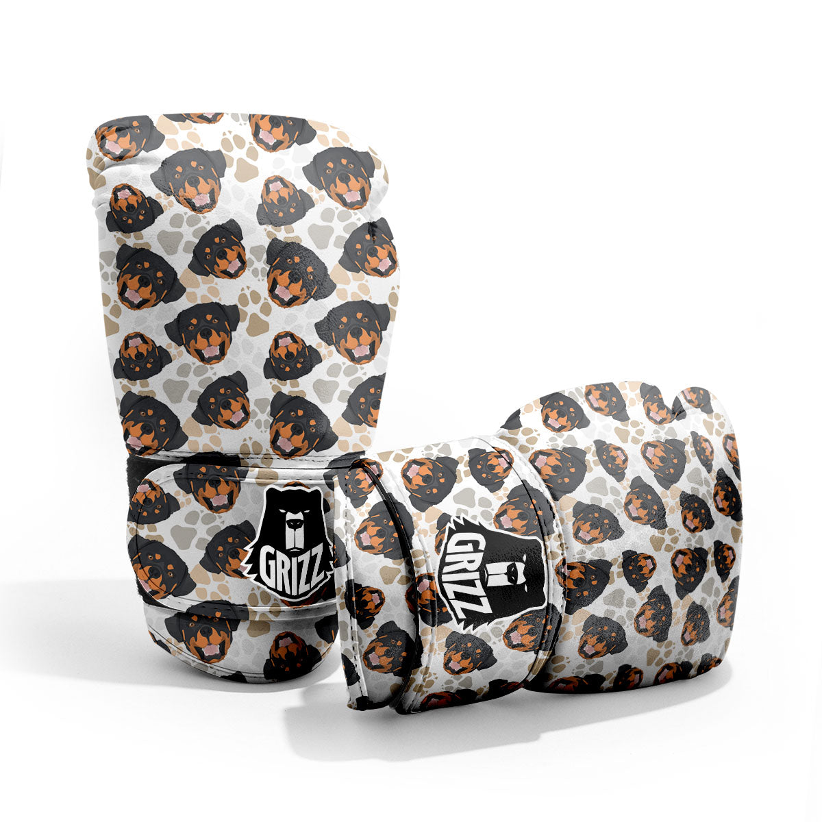Rottweiler Print Pattern Sparring Gloves-grizzshop