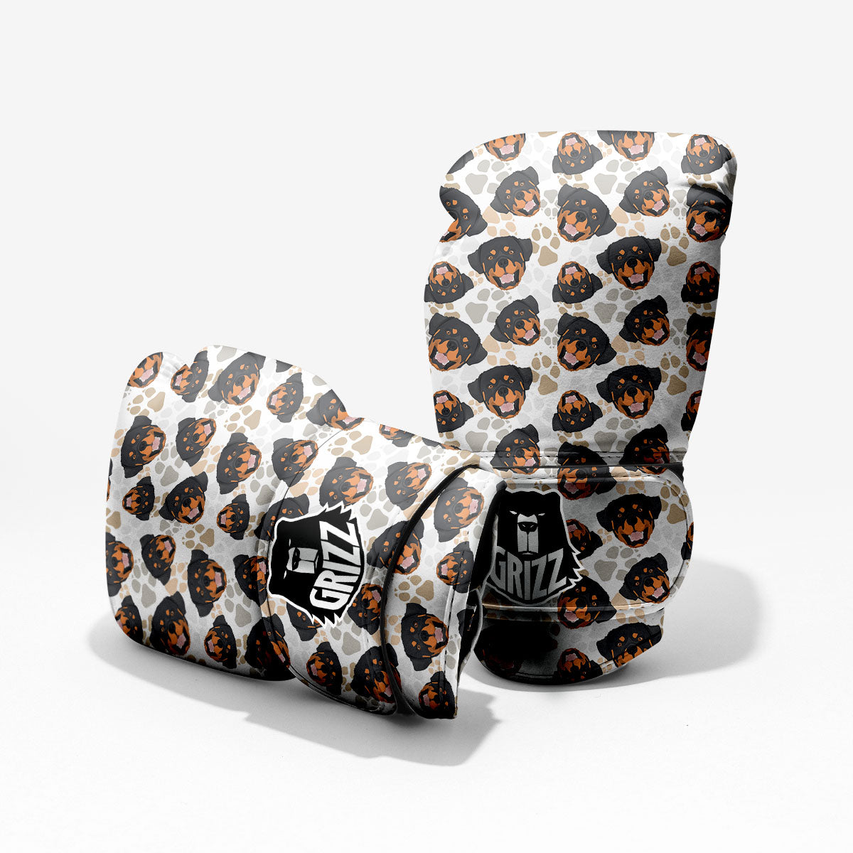 Rottweiler Print Pattern Sparring Gloves-grizzshop