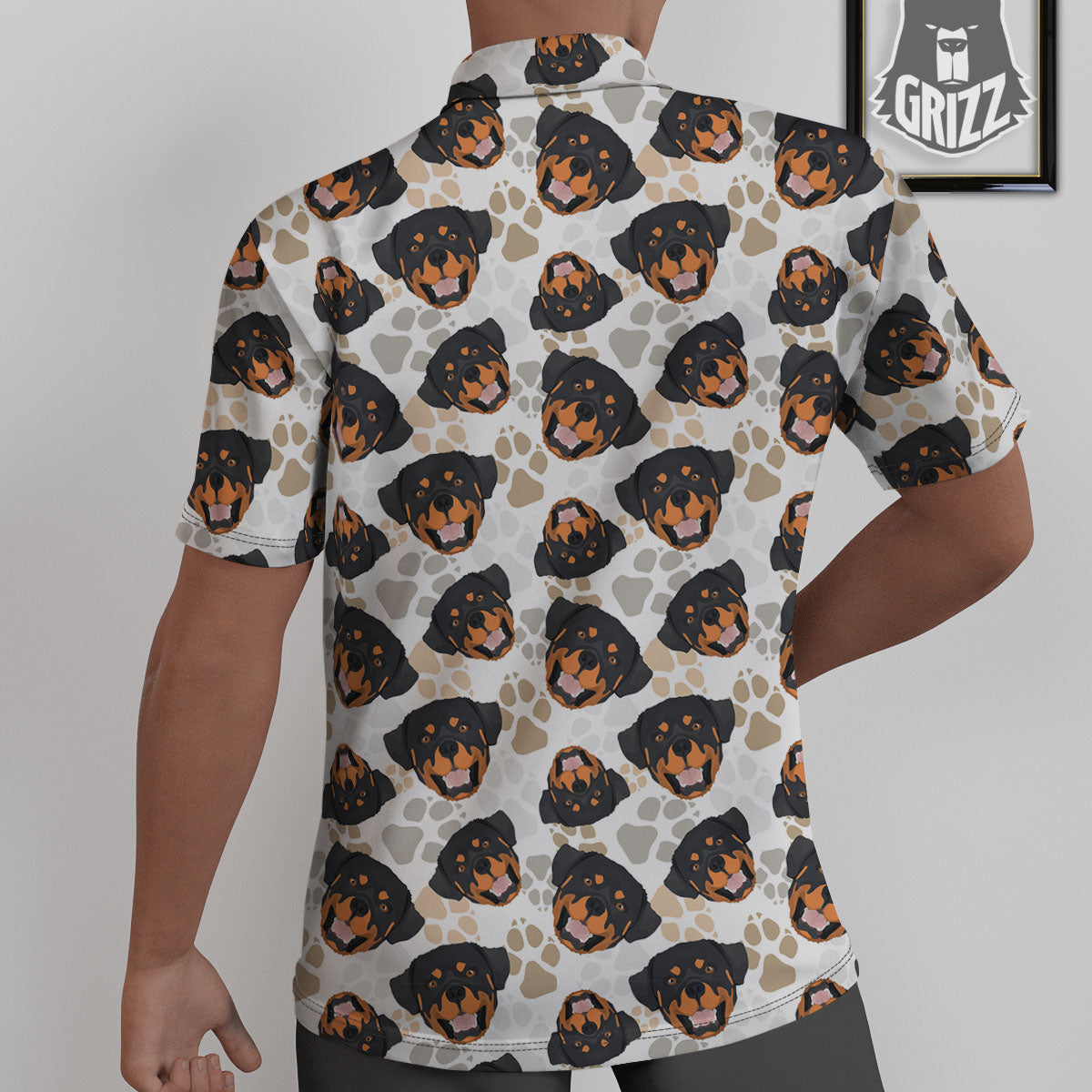 Rottweiler Print Pattern Untucked Shirts-grizzshop