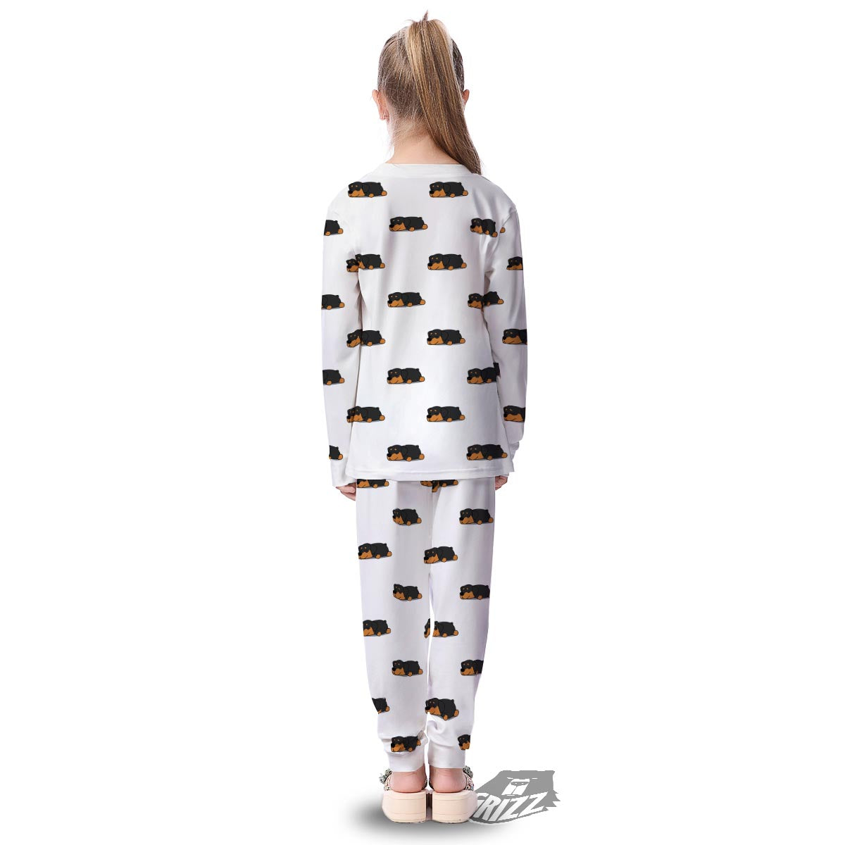 Rottweiler Sleeping Print Pattern Kid's Pajamas-grizzshop