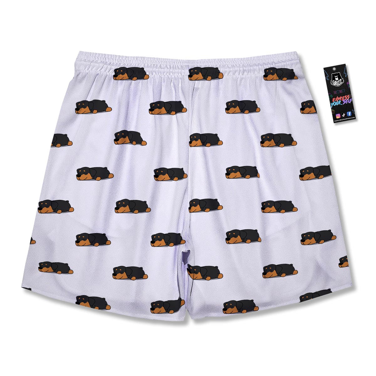Rottweiler Sleeping Print Pattern Men's Running Shorts-grizzshop