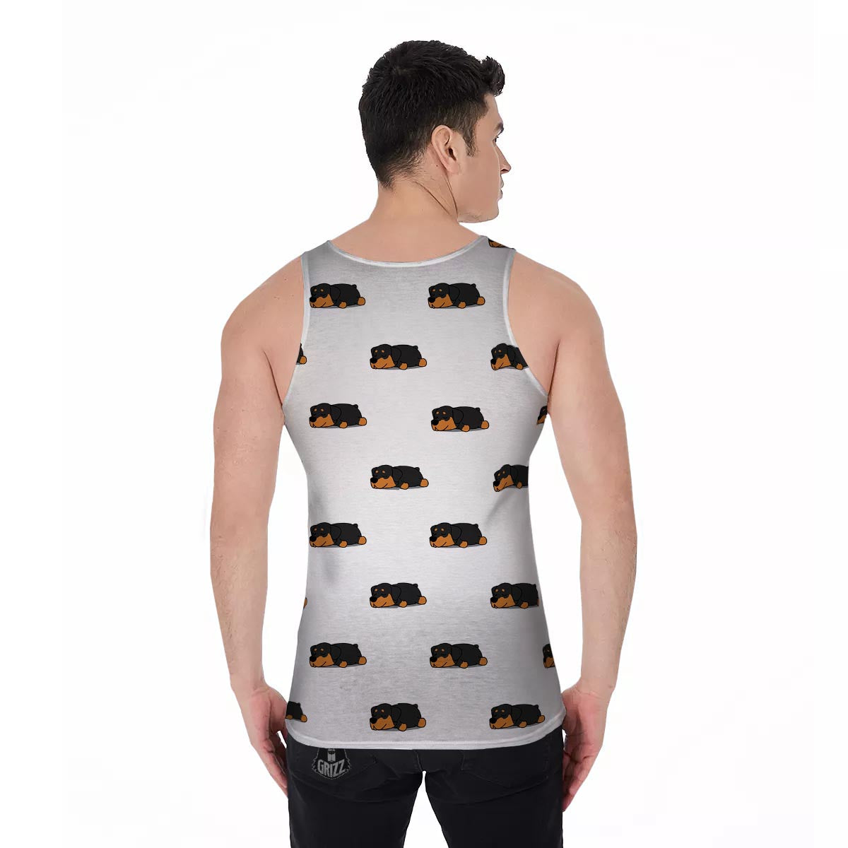 Rottweiler Sleeping Print Pattern Men's Tank Top-grizzshop