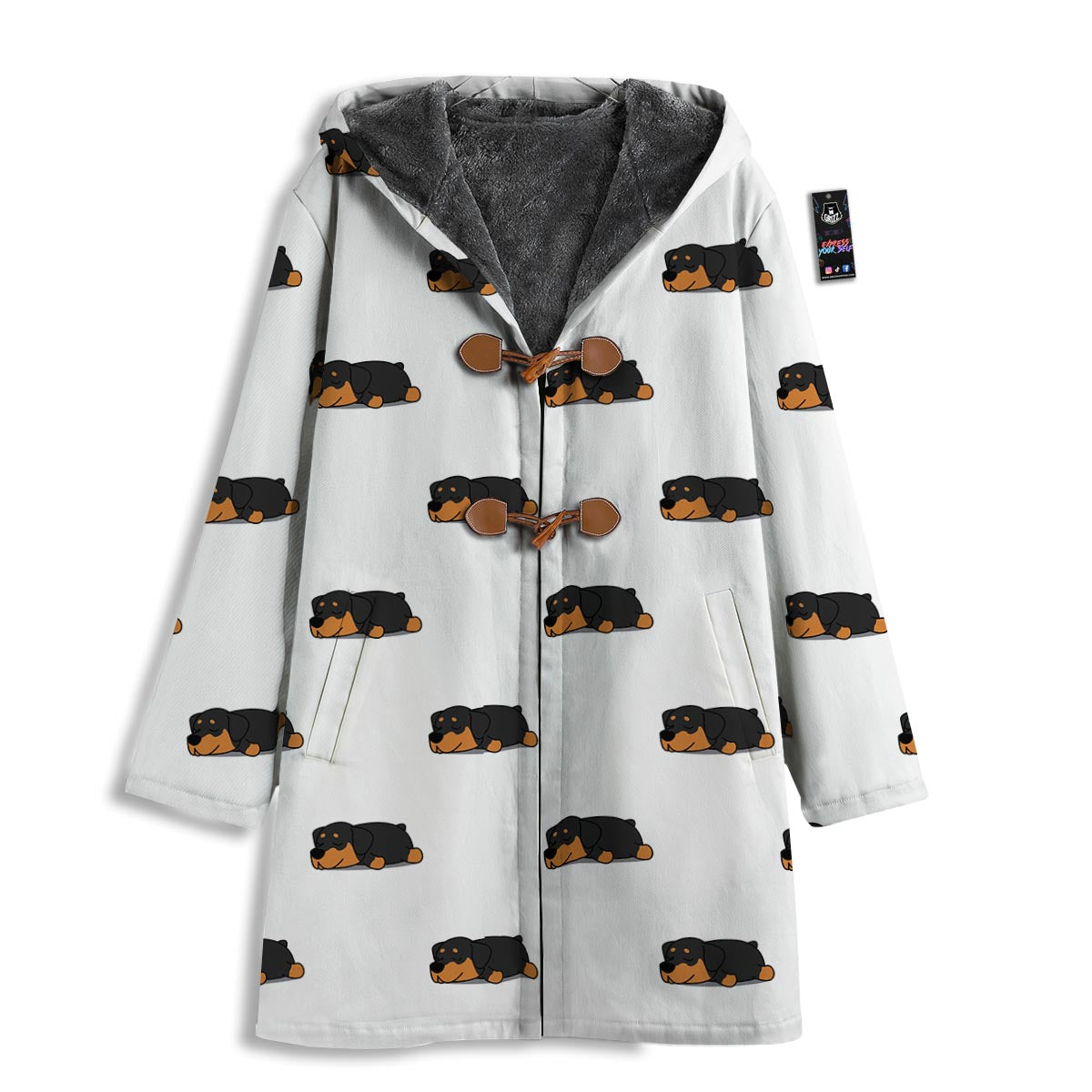 Rottweiler Sleeping Print Pattern Men's Windbreaker Jacket-grizzshop