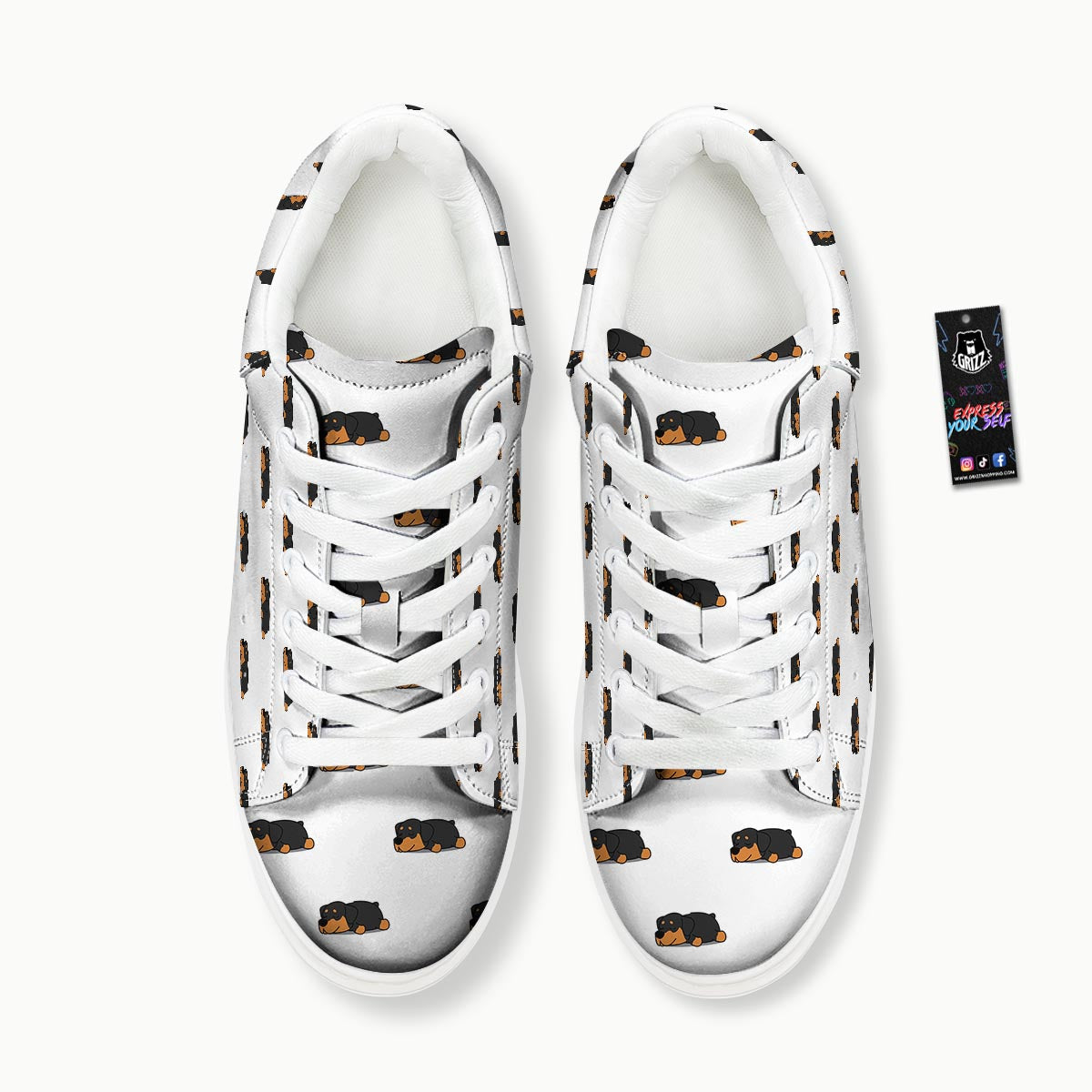 Rottweiler Sleeping Print Pattern Platform Shoes-grizzshop