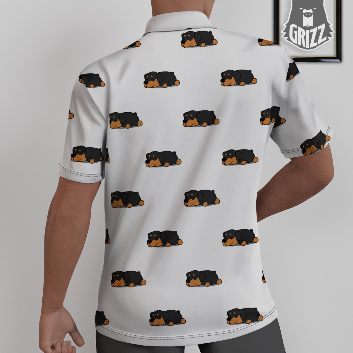 Rottweiler Sleeping Print Pattern Untucked Shirts-grizzshop