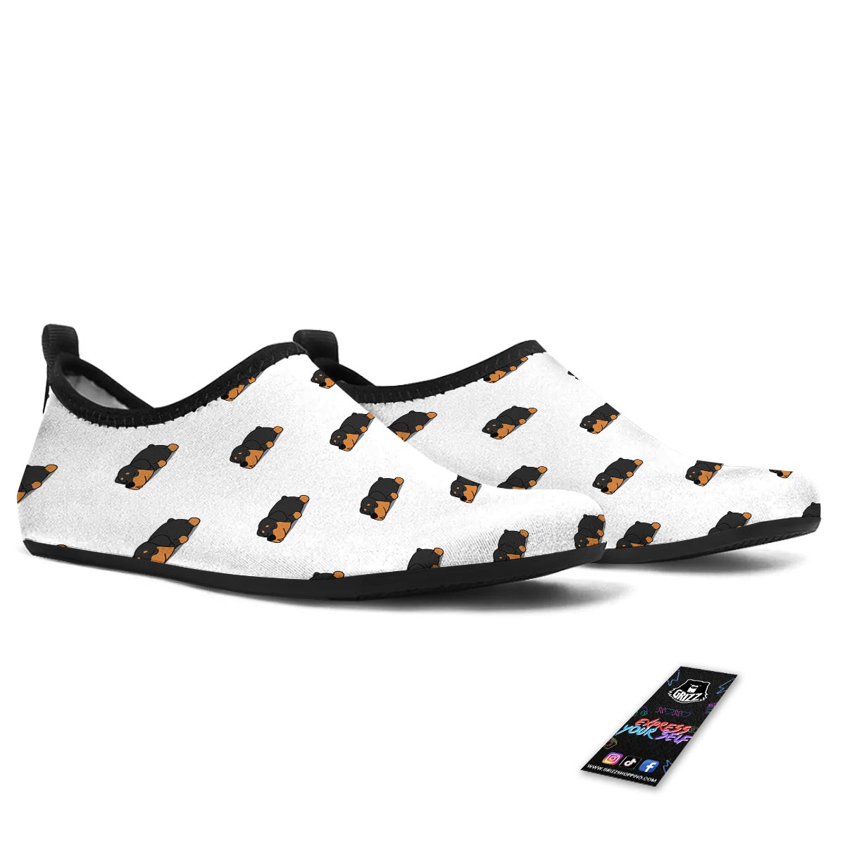 Rottweiler Sleeping Print Pattern Water Shoes-grizzshop