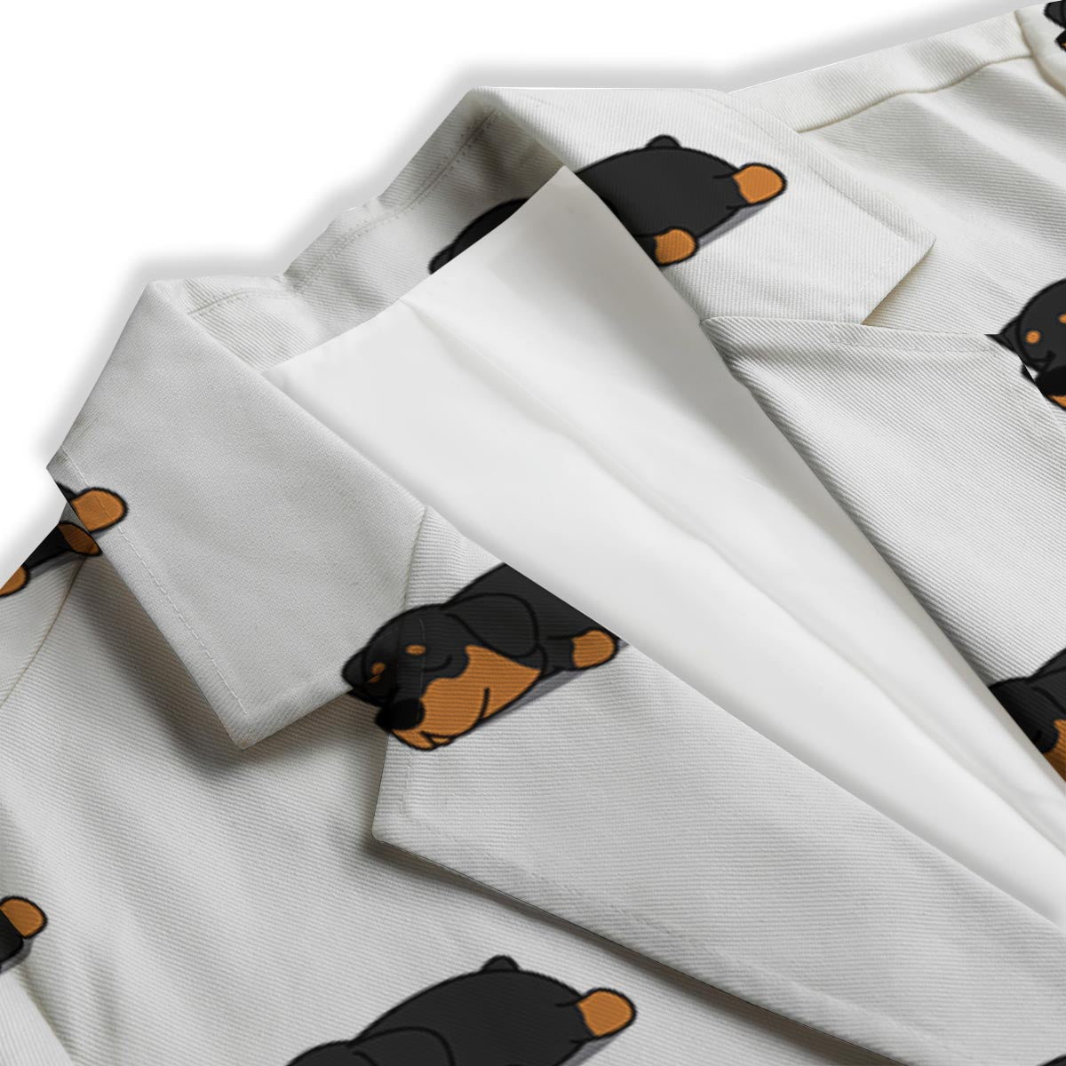 Rottweiler Sleeping Print Pattern Women's Blazer-grizzshop