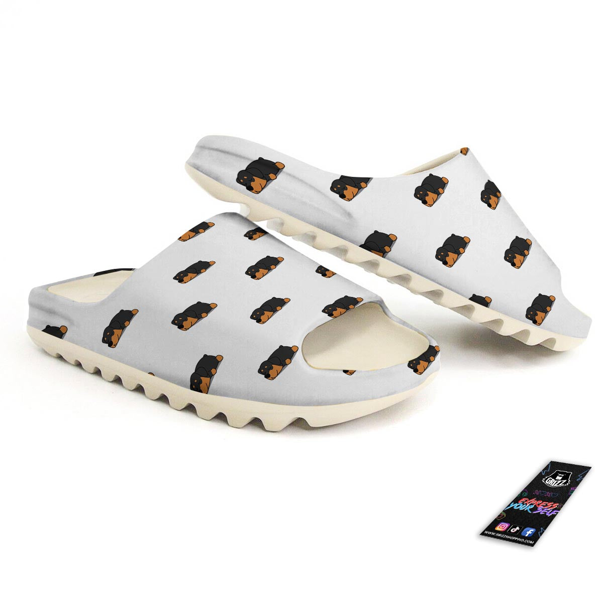Rottweiler Sleeping Print Pattern Sandals-grizzshop