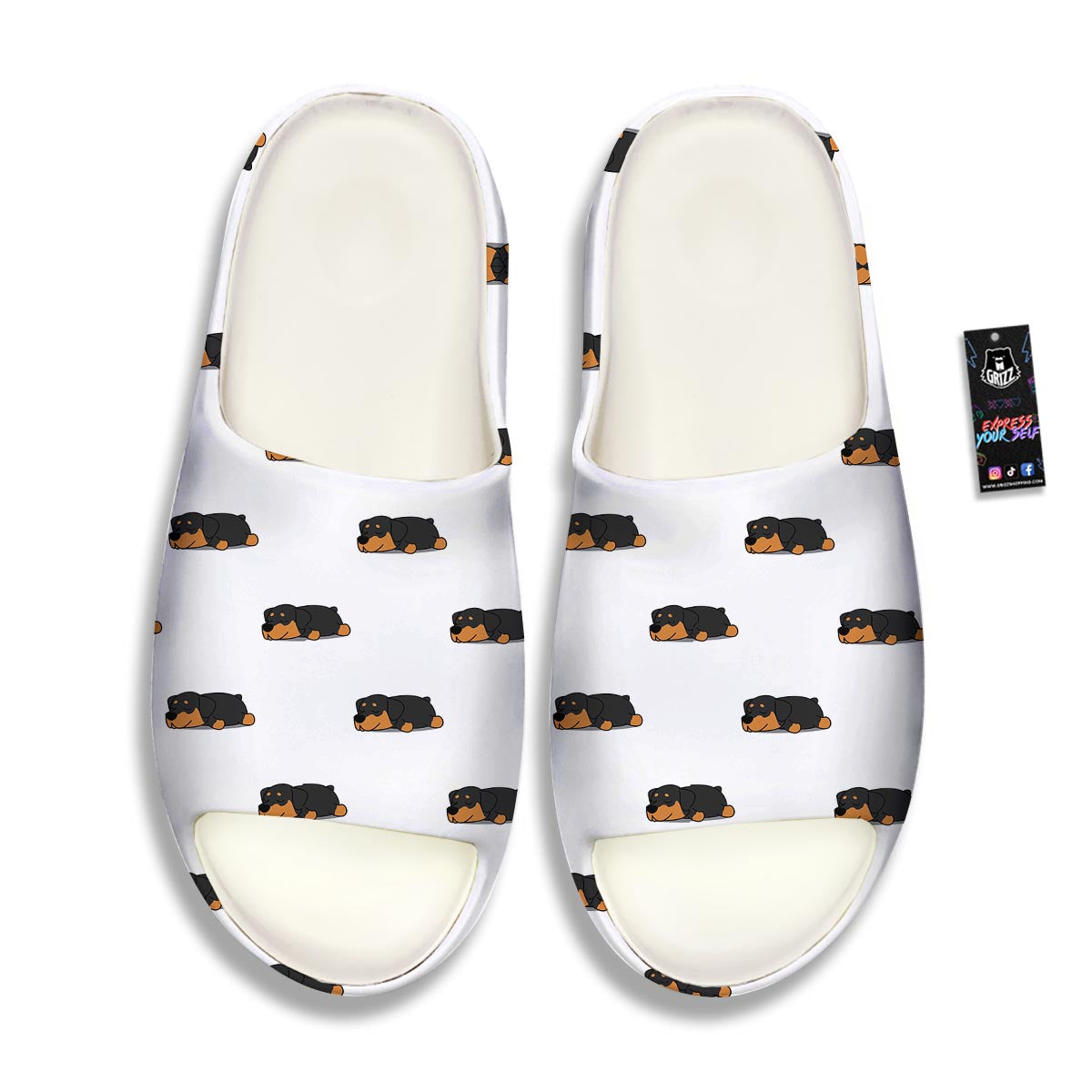 Rottweiler Sleeping Print Pattern Sandals-grizzshop