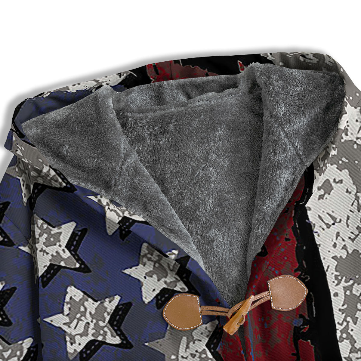 Rough American Flag Print Men's Windbreaker Jacket-grizzshop