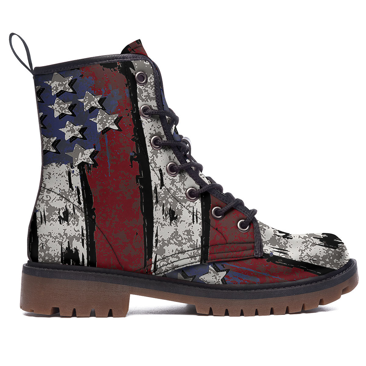 Rough American Flag Print Work Boots-grizzshop
