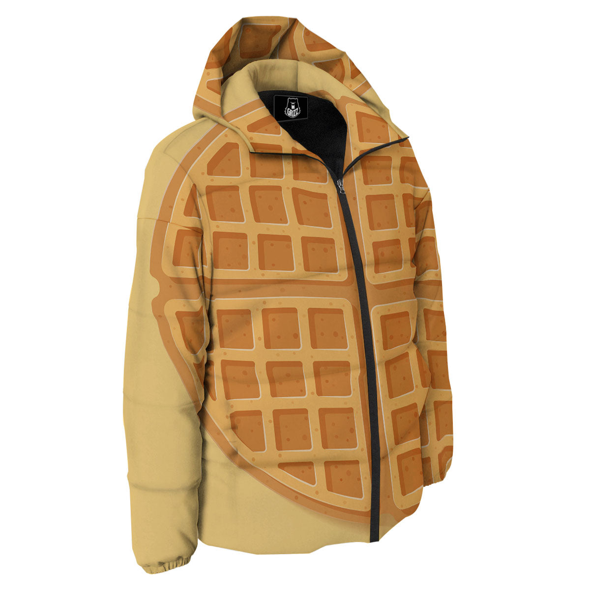 Round Waffle Print Down Jacket-grizzshop