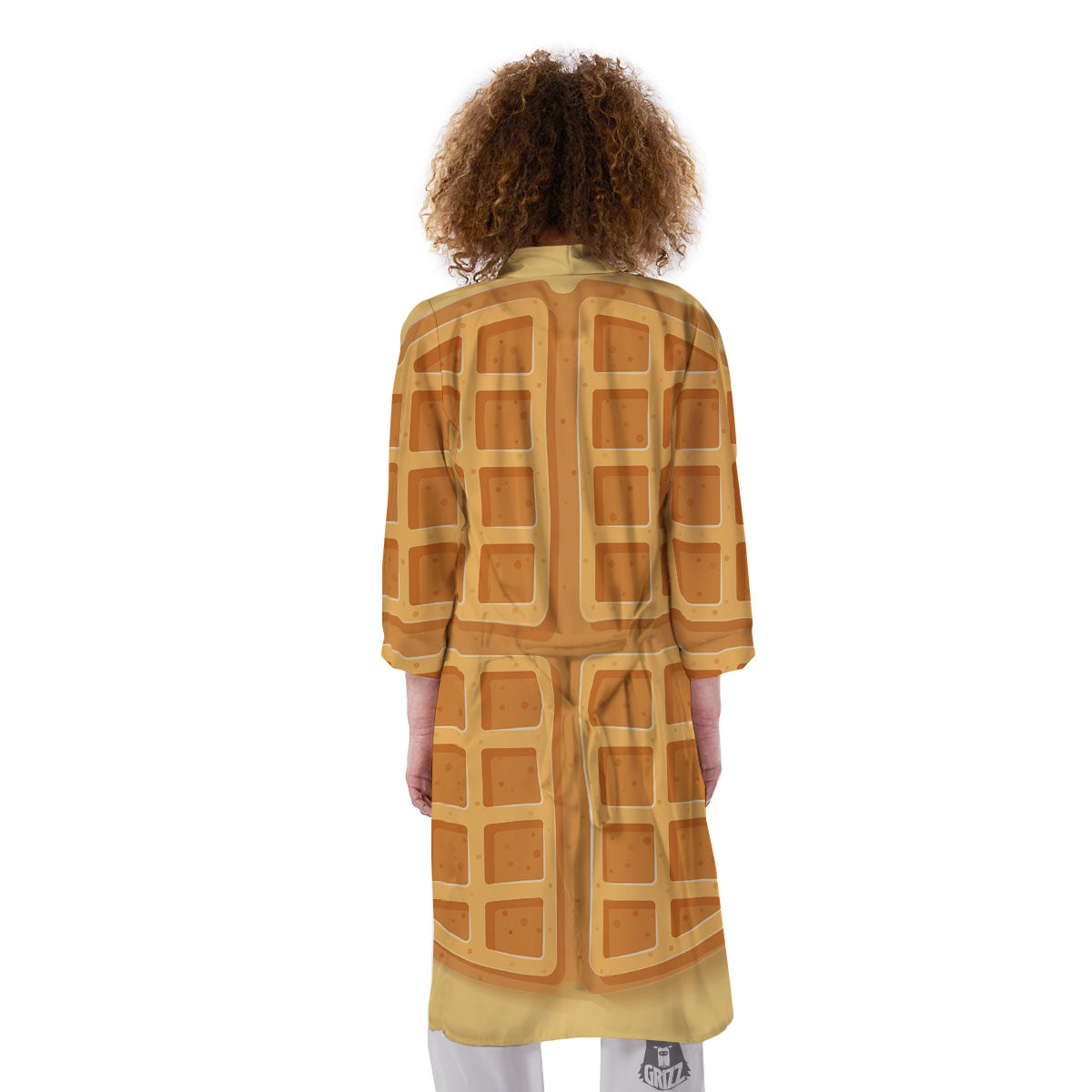 Round Waffle Print Kimono-grizzshop