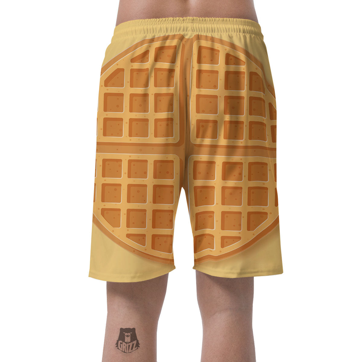 Round Waffle Print Men's Shorts-grizzshop