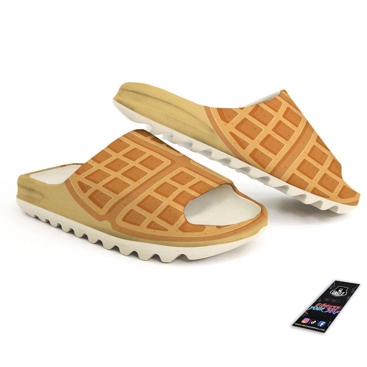 Round Waffle Print Sandals-grizzshop