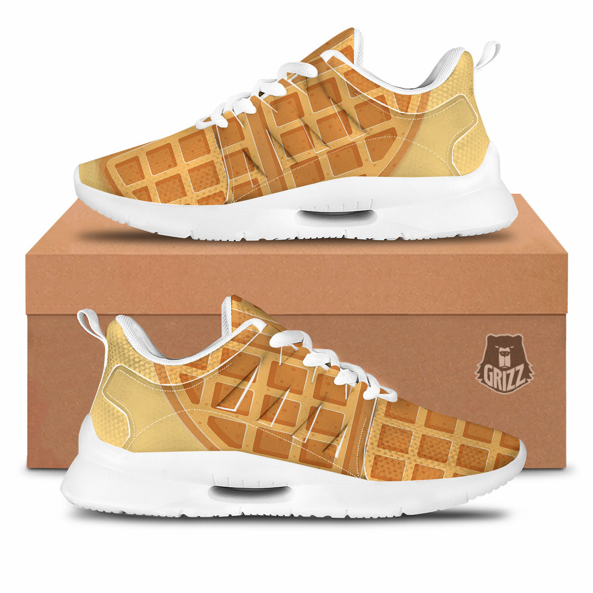 Round Waffle Print Tennis Shoes-grizzshop