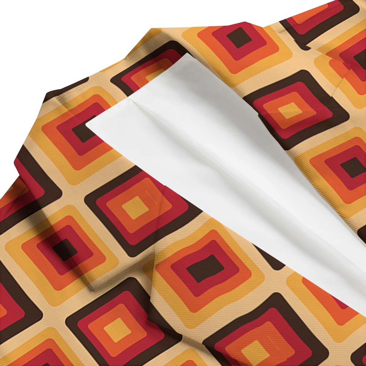 Rounded Square Retro Geometric Print Pattern Men's Blazer-grizzshop