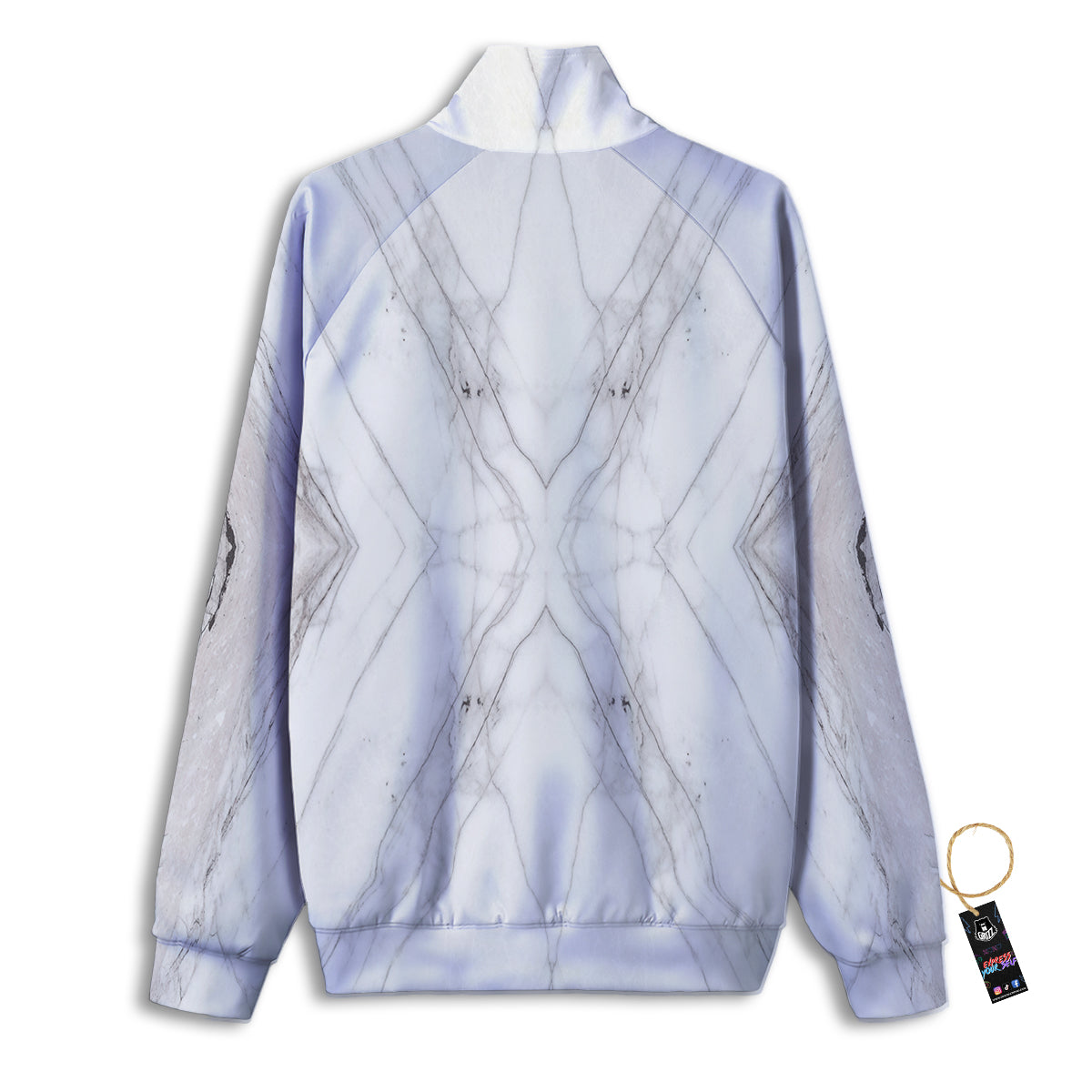 Rounded Square Retro Geometric Print Pattern Track Jacket-grizzshop