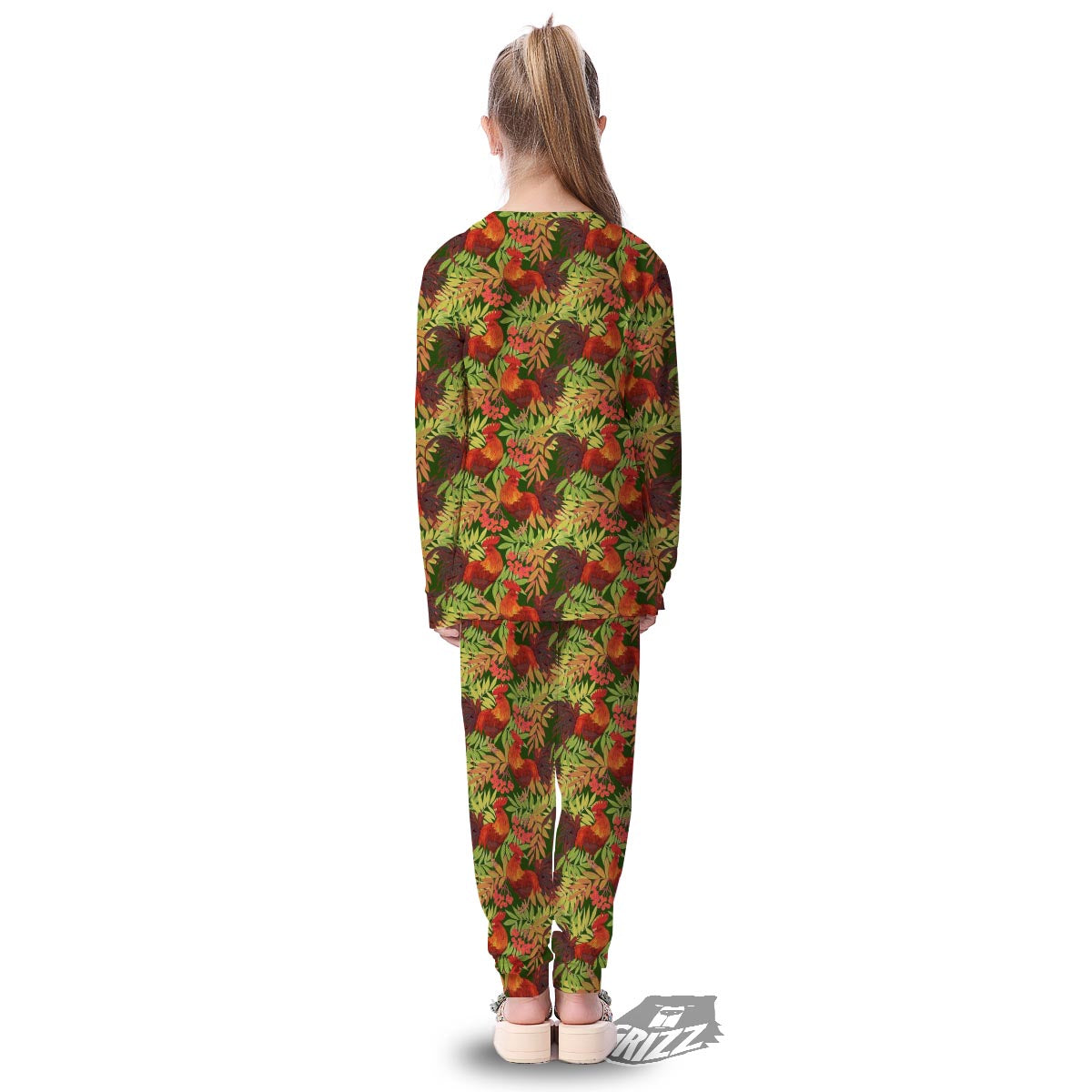 Rowan And Rooster Print Pattern Kid's Pajamas-grizzshop
