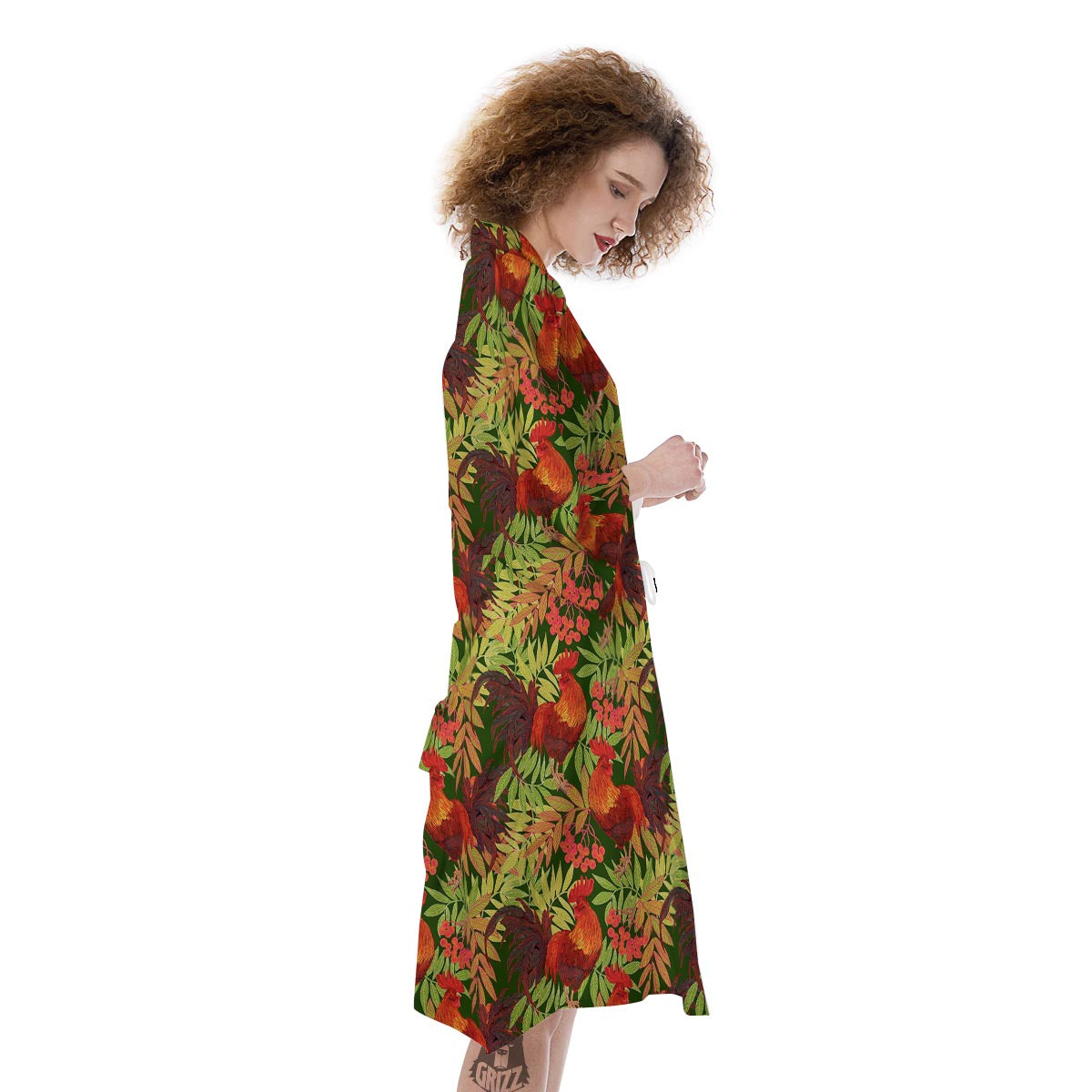 Rowan And Rooster Print Pattern Kimono-grizzshop